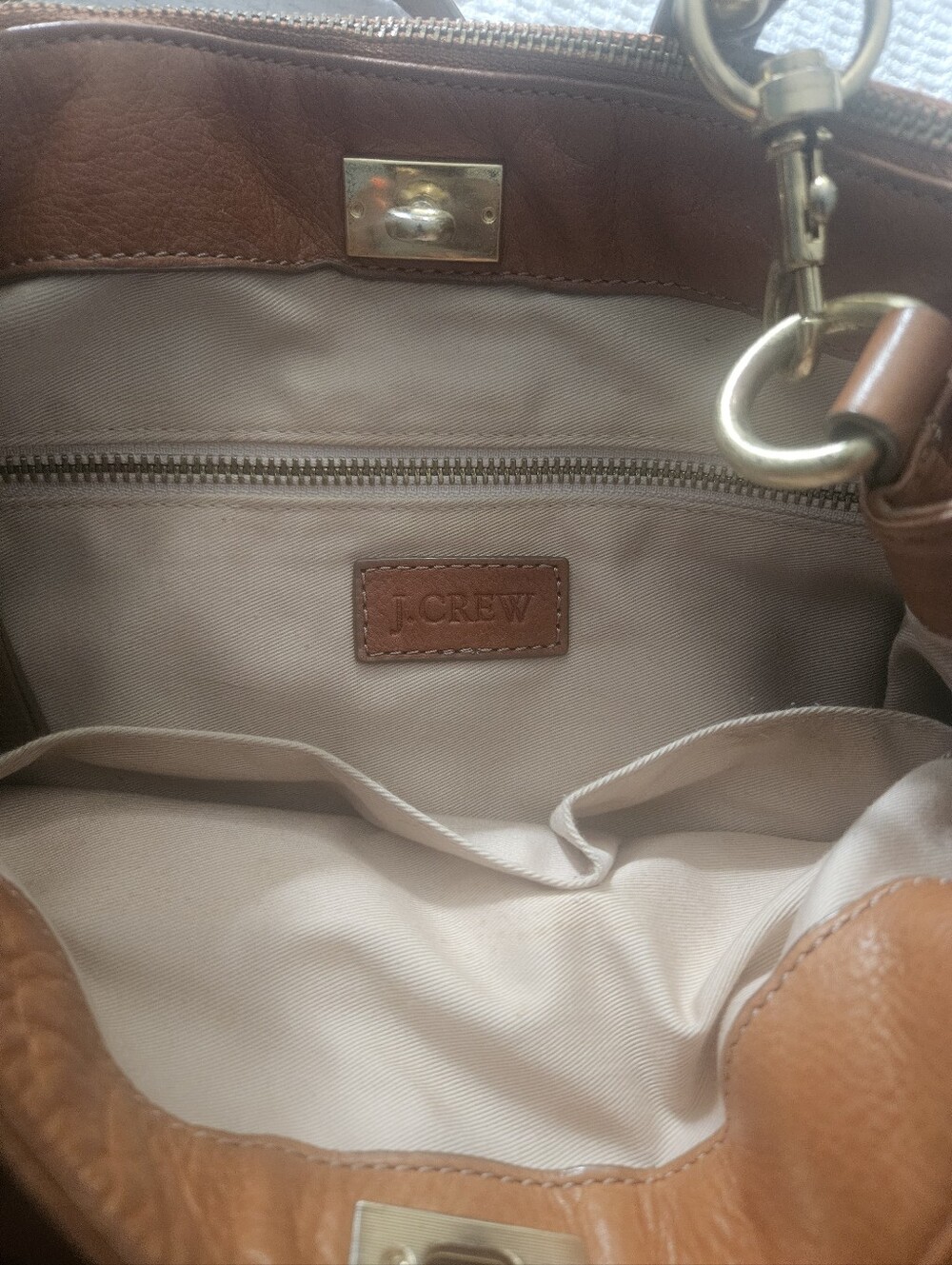 J.crew Classic Brown Leather Shoulder/ Crossbody Bag - Versatile Everyday Tote - Picture 9 of 13